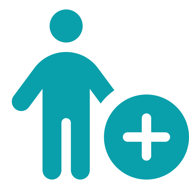 person circle plus solid